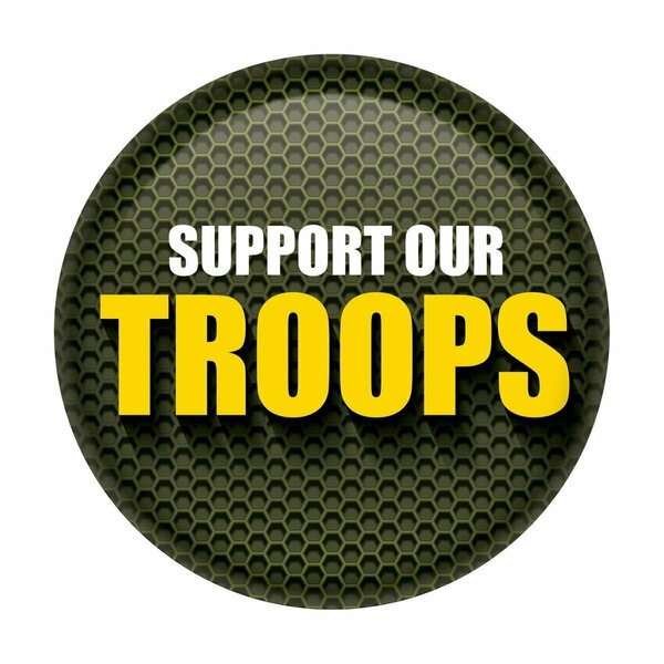 Goldengifts 2 in. Support Our Troops Button, Green GO3339908
